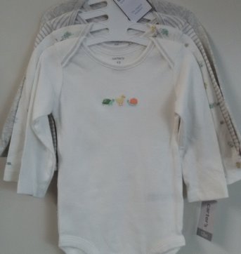 Carters Body Manga Longa Bebe Original Conjunto 4 peças - 12m - 1 ano - Carter`s