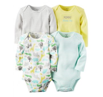 Carters Body Manga Longa Bebe Original Conjunto 4 peças - 12 meses - 1 ano - Carter`s