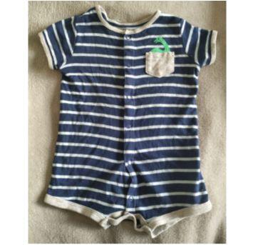 Romper listrado de dinossauro - 6 meses - Carter`s