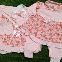 Saída de Maternidade Rn Menina – Floral / Rosa - 5pçs - Recém Nascido - Não informada