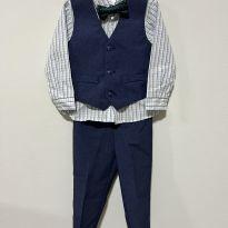 Conjunto Calvin Klein Camisa, Gravata, Colete e Calça Social - 2 anos - Calvin Klein