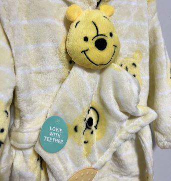 Roupão fofinho pelucia com Naninha Ursinho Pooh - Novo com etiqueta - 6 a 9 meses - Disney baby