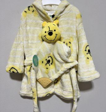 Roupão fofinho pelucia com Naninha Ursinho Pooh - Novo com etiqueta - 6 a 9 meses - Disney baby