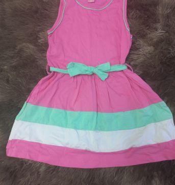 Vestido infantil tricolor - 6 anos - Sem marca