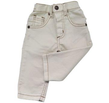 Calça Jeans Casual Off White 1+1 - 6 a 9 meses - Um mais um