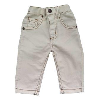 Calça Jeans Casual Off White 1+1 - 6 a 9 meses - Um mais um