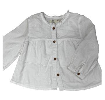 Camisa Casual Branca Zara - 9 a 12 meses - Zara Baby