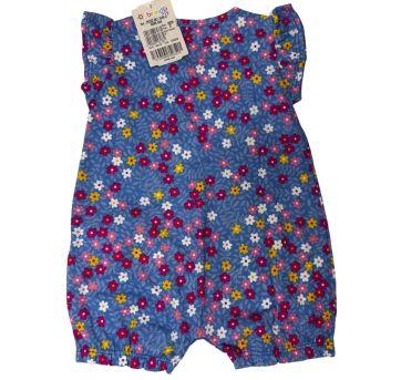 Romper Azul Estampado Brandili - 6 a 9 meses - Brandili