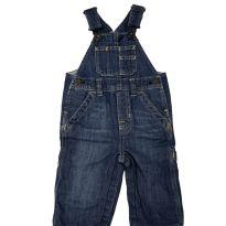 Jardineira Jeans Escuro GAP - 3 a 6 meses - Gap Kids