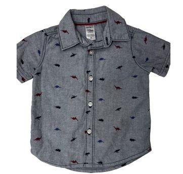 Camisa Casual Cinza Carter`s - 9 a 12 meses - Carter`s