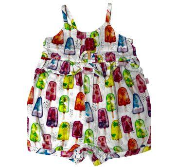 Romper Verão Estampado Alphabeto - 9 a 12 meses - Alphabeto
