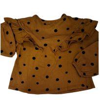 Camisa Manga Longa Marrom Infanti - 9 a 12 meses - Outros