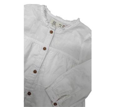 Camisa Casual Branca Zara - 9 a 12 meses - Zara Baby