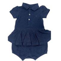 Body - Vestido Azul Marinho Polo Ralph Lauren - 6 meses - Polo Ralph Lauren
