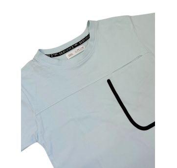 Camiseta Azul Estampada Zara - 8 anos - Zara Baby