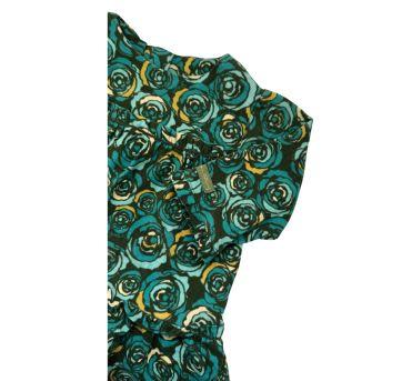 Vestido Manga Longa Green Estampado - 6 a 9 meses - Green