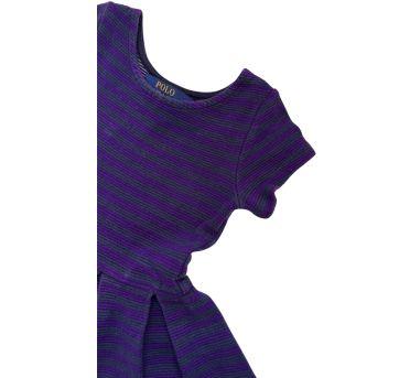 Vestido Listrado Ralph Lauren Roxo - 3 anos - Ralph Lauren