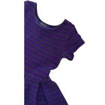 Vestido Listrado Ralph Lauren Roxo - 3 anos - Ralph Lauren