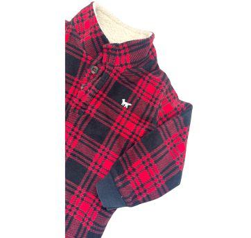 Casaco Fleece Vermelho Quadriculado Carter`s - 12 a 18 meses - Carter`s