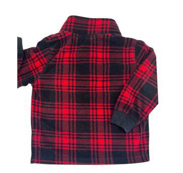 Casaco Fleece Vermelho Quadriculado Carter`s - 12 a 18 meses - Carter`s
