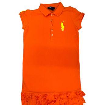 Vestido Manga Curta Laranja Ralph Lauren - 16 anos - Ralph Lauren