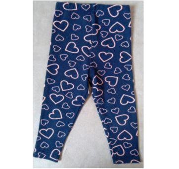 Calça legging azul corações Tam. M - 6 a 9 meses - Fabricação Nacional