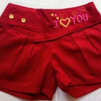NOVA - Bermuda Jeans vermelha tam 3 anos!! - 3 anos - Vera Confecções
