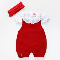 Romper Vermelho com Faixa - 9 meses - Outros