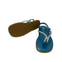 Sandália rasteira com tiras em strass - 28 - Não informada