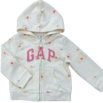 Jaqueta de Moletom GAP com Flores e Capuz Branca - 18 a 24 meses - Gap Kids