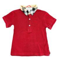 Camiseta Polo Vermelha Burberry - 18 meses - Burberry