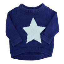 Blusa Tricô Azul Tommy Hilfiger - 3 a 6 meses - Tommy Hilfiger