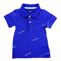 Camiseta Polo Azul e Branco Tommy Hilfiger - 2 anos - Tommy Hilfiger