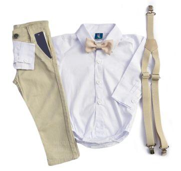 Conjunto Calça com suspensório - 9 meses - Outros