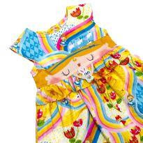 Vestido Verão Alice no País das Maravilhas Alphabeto - 9 a 12 meses - Alphabeto