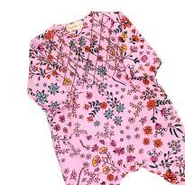 Macacão Manga Longa com Estampa Floral Green - 0 a 3 meses - Green