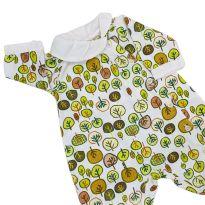 Macacão Manga Longa Com Estampa de Árvores Green - 0 a 3 meses - Green