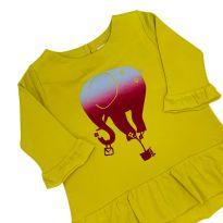 Vestido com Estampa de Elefante Colorido Green - 3 a 6 meses - Green