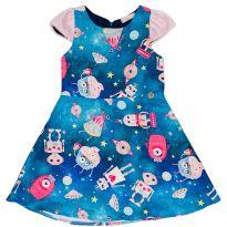 Vestido Robôs no Espaço Mon Sucré - 2 anos - Mon Sucré