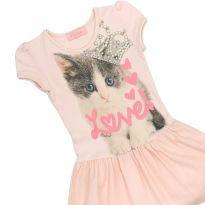 Vestido Manga Curta Love Pituchinhus - 8 anos - Pituchinhus