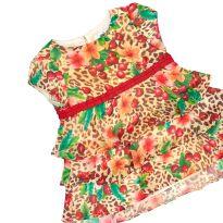 Vestido Estampa Floral com Animal Print Animê - 2 anos - Animê