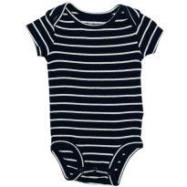 Body Manga Curta Preto Listrado Carter´s - 3 meses - Carter`s