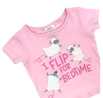 Blusa Rosa Manga Curta "I Flip For Bedtime" Carter´s - 1 ano - Carter`s