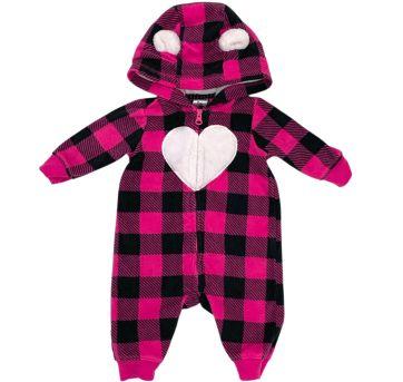 Macacão Inverno Rosa Xadrez Carter´s - 3 meses - Carter`s