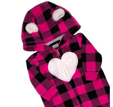 Macacão Inverno Rosa Xadrez Carter´s - 3 meses - Carter`s