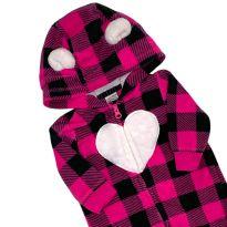 Macacão Inverno Rosa Xadrez Carter´s - 3 meses - Carter`s