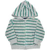 Jaqueta Moletom Listrada com Capuz Zara - 9 a 12 meses - Zara Baby