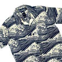 Camisa Havaiana com Estampa de Ondas Gap Kids - 8 anos - Gap Kids