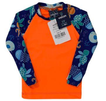Camiseta de Praia Laranja Neon com Proteção UV Viston - 3 a 6 meses - Outro