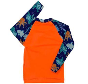 Camiseta de Praia Laranja Neon com Proteção UV Viston - 3 a 6 meses - Outro